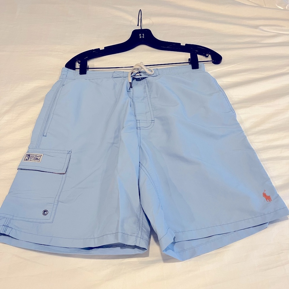 Men’s POLO Ralph Lauren light blue bathing suit size medium - lined